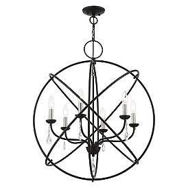Image5 of Aria 6 Light Black Globe Pendant Chandelier more views