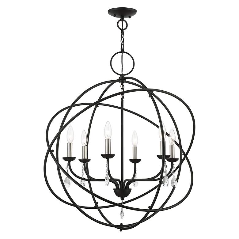 Image 6 Aria 6 Light Black Globe Pendant Chandelier more views