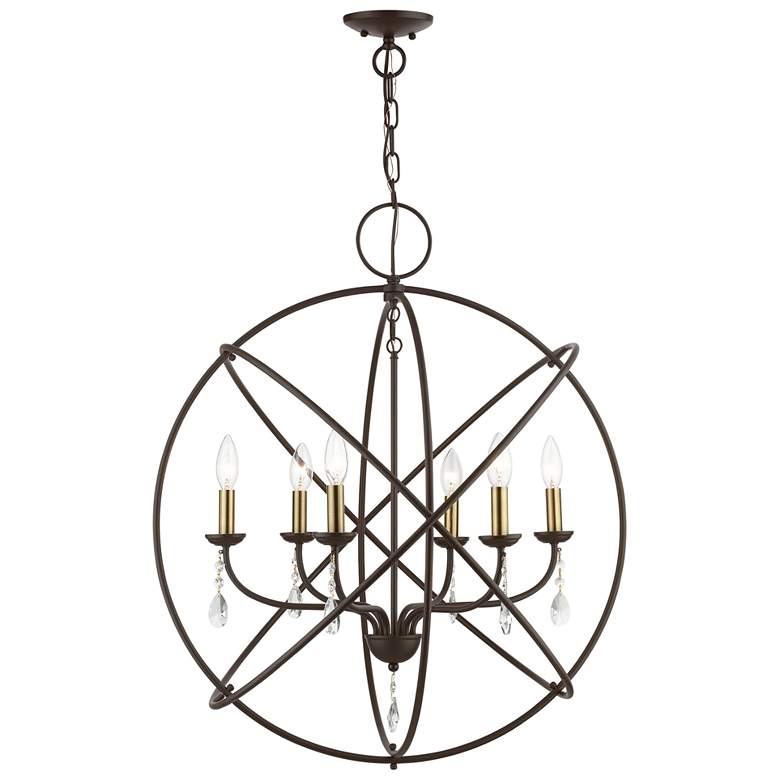 Image 1 Aria 6 Light Bronze Globe Pendant Chandelier
