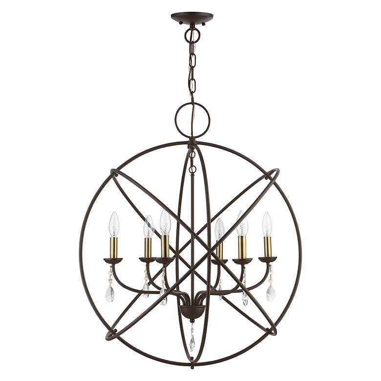 Image 3 Aria 6 Light Bronze Globe Pendant Chandelier more views