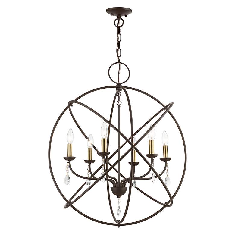 Image 4 Aria 6 Light Bronze Globe Pendant Chandelier more views