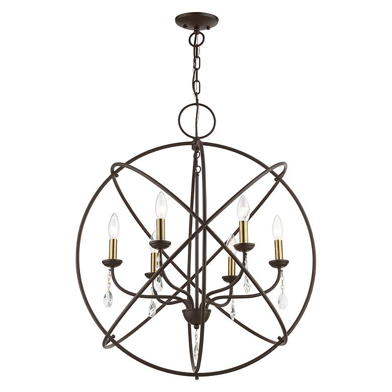 Image 5 Aria 6 Light Bronze Globe Pendant Chandelier more views