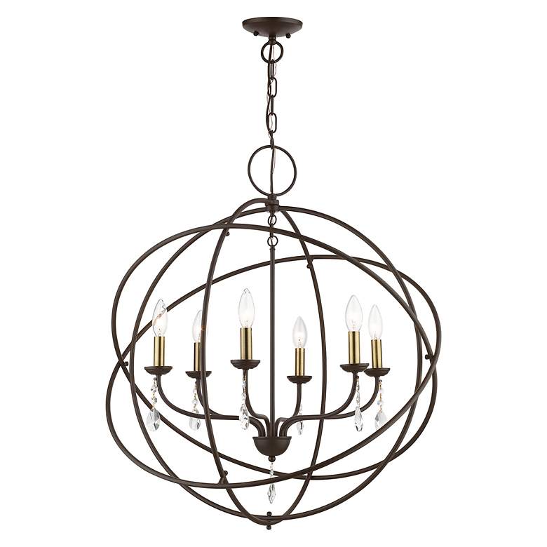 Image 6 Aria 6 Light Bronze Globe Pendant Chandelier more views