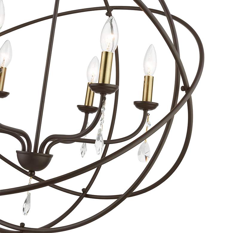 Image 7 Aria 6 Light Bronze Globe Pendant Chandelier more views