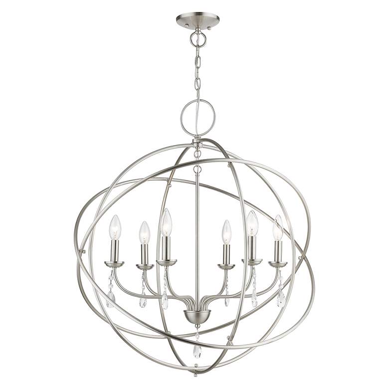 Image 6 Aria 6 Light Brushed Nickel Globe Pendant Chandelier more views