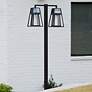 1_Aria 98 1/2" High Black Solar LED 2-Head Post Light w/ Base