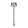 3_Aria 98 1/2" High Black Solar LED 2-Head Post Light w/ Base more views