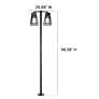 Aria 98 1/2" High Black Solar LED 2-Head Post Light w/ Base