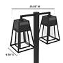 Aria 98 1/2" High Black Solar LED 2-Head Post Light w/ Base