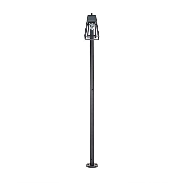 Image 3 Aria 98 1/2" High Black Solar LED Post Light with Base more views