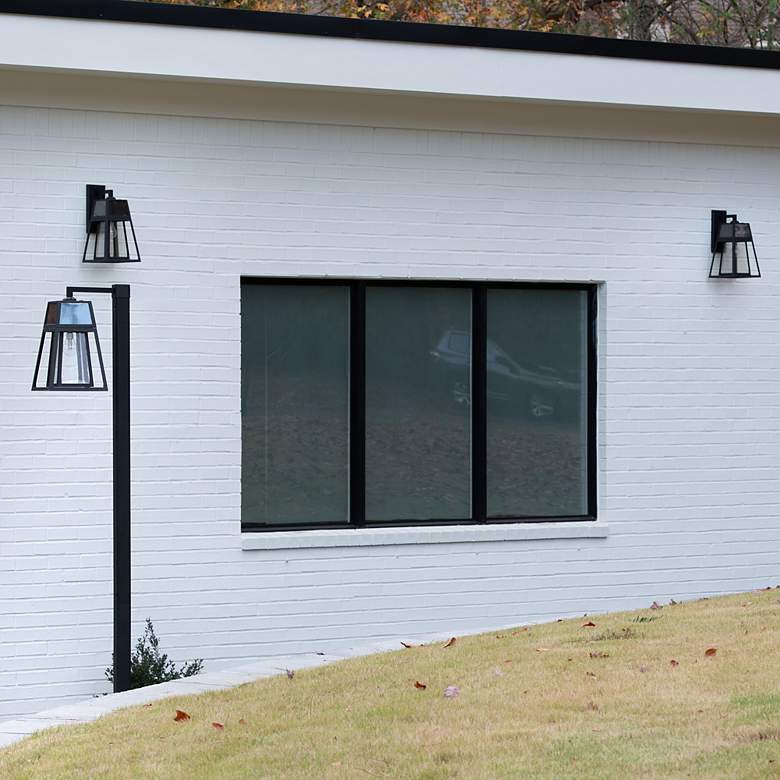 Image 5 Aria 98 1/2" High Black Solar LED Post Light with Base more views