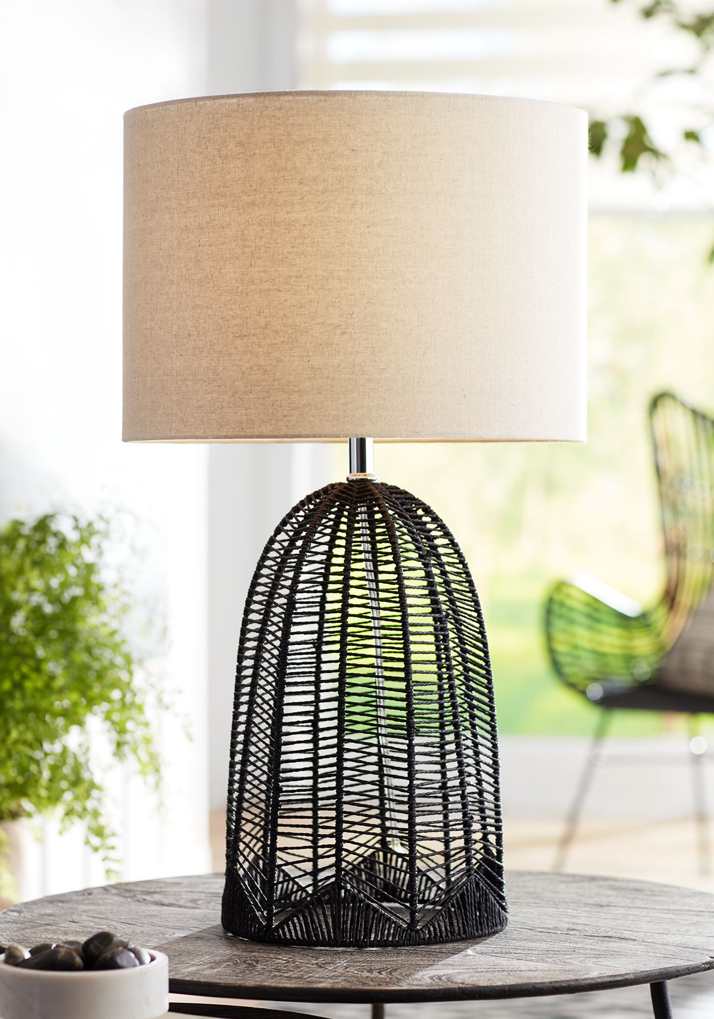 black rope lamp