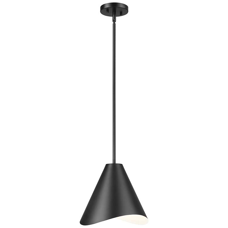 Image 1 Aria by Z-Lite Matte Black 12 inch 1 Light Pendant