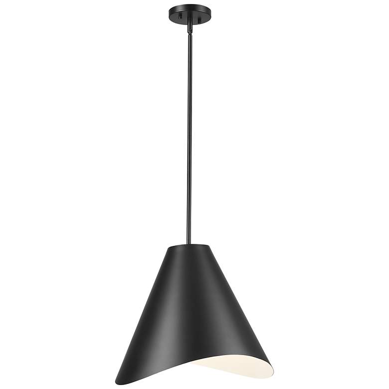 Image 1 Aria by Z-Lite Matte Black 18 inch 1 Light Pendant