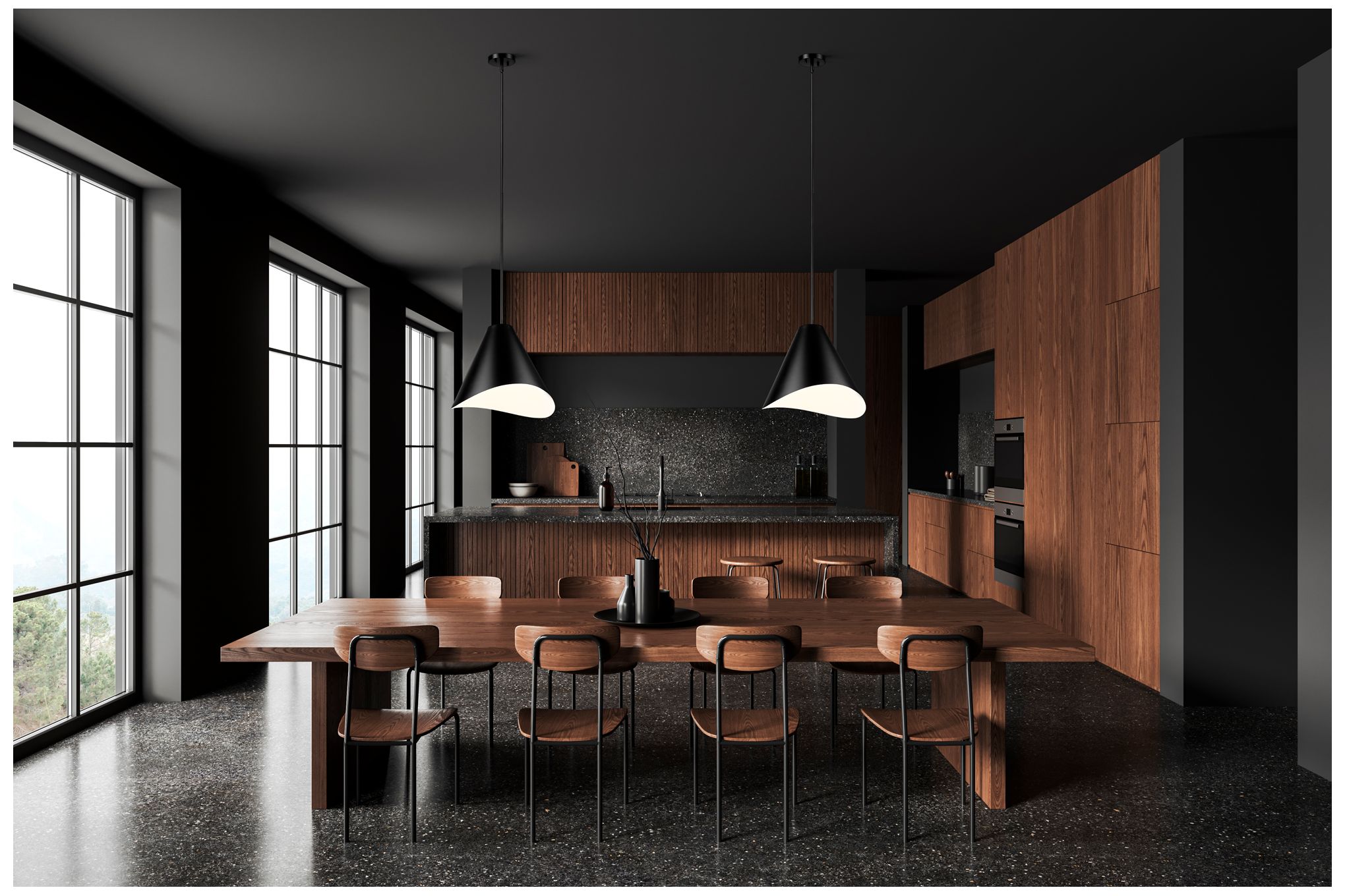 Image 7 Aria by Z-Lite Matte Black 18 inch 1 Light Pendant more views