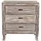 Aria Hand-Finished Distressed Wood 3-Drawer Nightstand