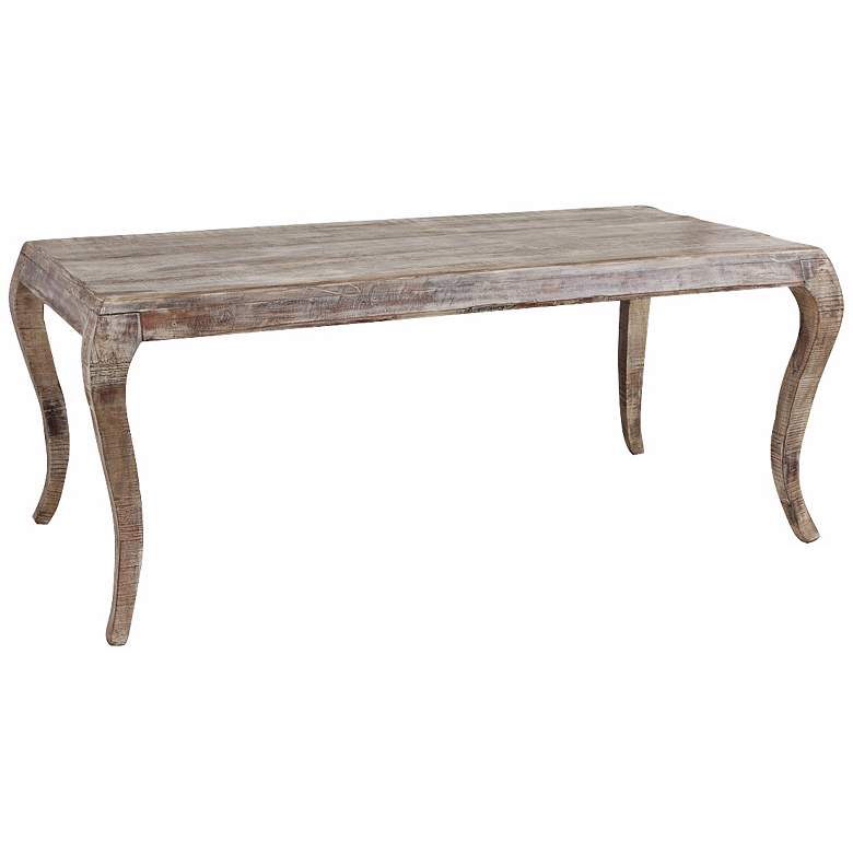 Image 1 Aria Small Rectangular Distressed Wood Dining Table
