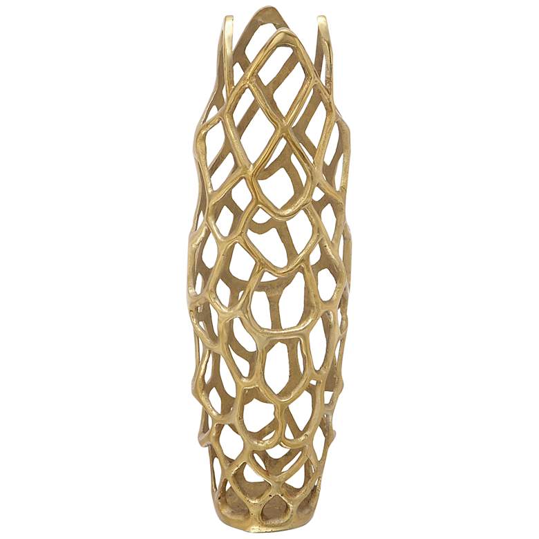 Image 2 Arial I Metallic Gold Metal 27 inch High Decorative Coral Vase