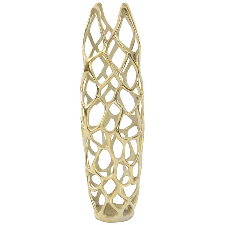 Image 5 Arial I Metallic Gold Metal 27 inch High Decorative Coral Vase more views