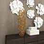 Arial I Metallic Gold Metal 27" High Decorative Coral Vase