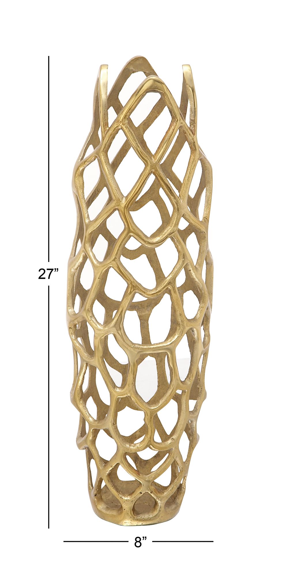 Image 7 Arial I Metallic Gold Metal 27" High Decorative Coral Vase more views