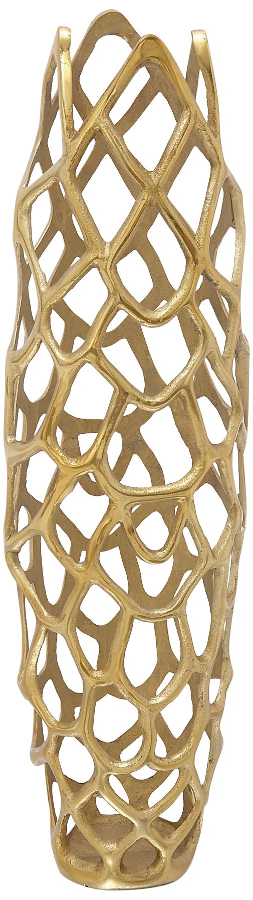 Image 2 Arial II Metallic Gold Metal 31" High Decorative Coral Vase