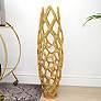 Arial II Metallic Gold Metal 31" High Decorative Coral Vase