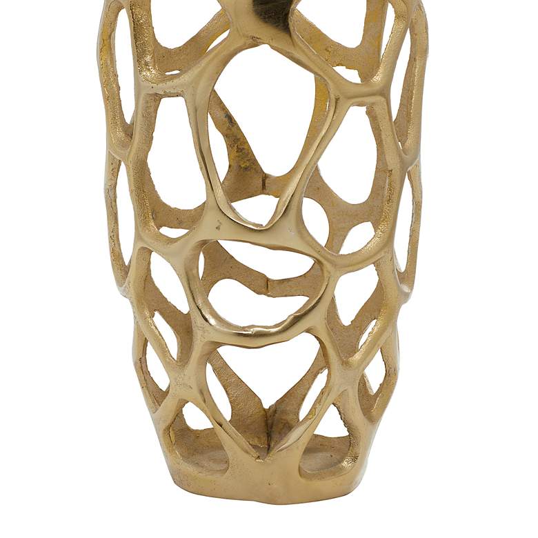 Image 3 Arial II Metallic Gold Metal 31" High Decorative Coral Vase more views