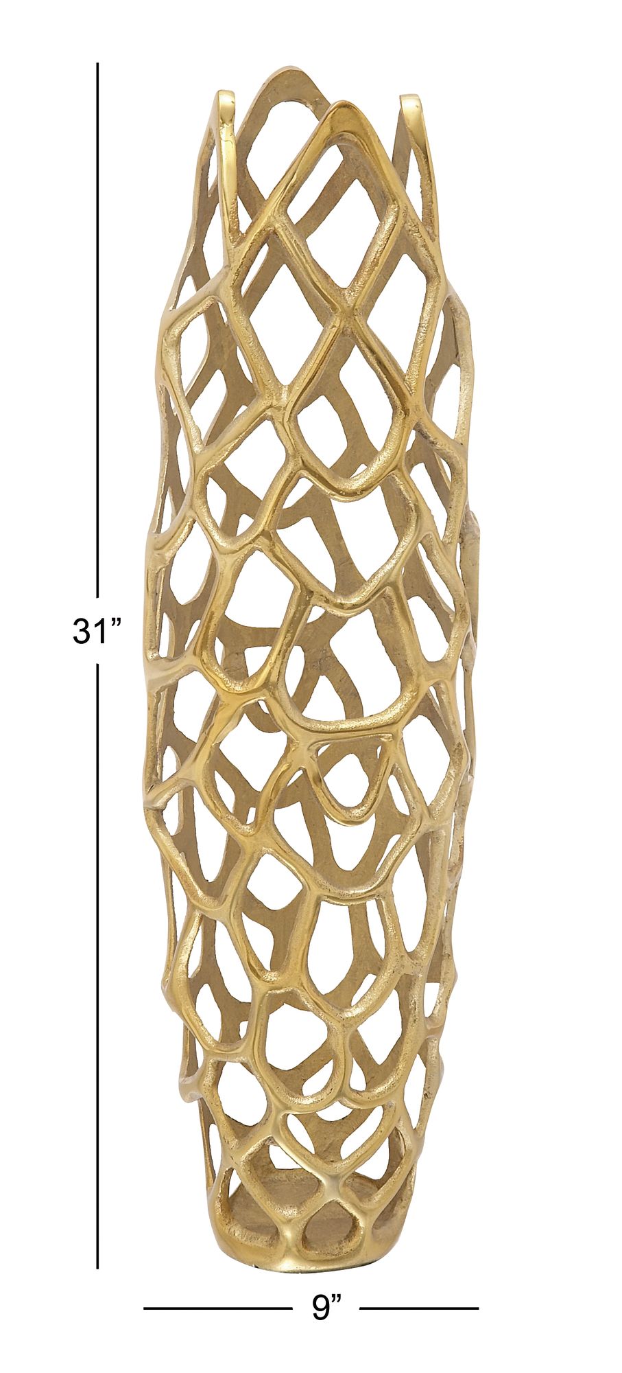 Image 6 Arial II Metallic Gold Metal 31" High Decorative Coral Vase more views