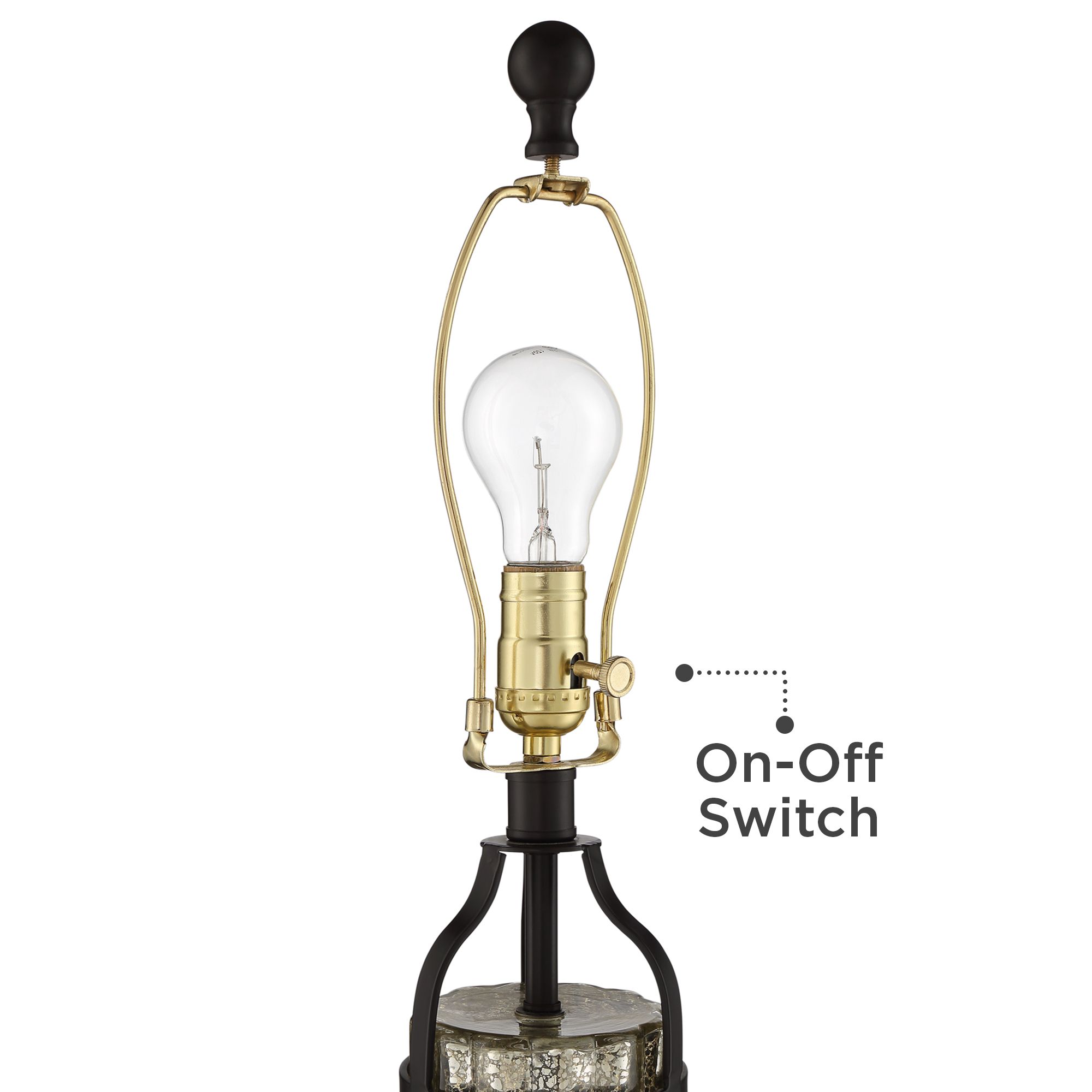 Image 5 Arian 27 1/2" Bronze and Fluted Mercury Glass Table Lamp more views