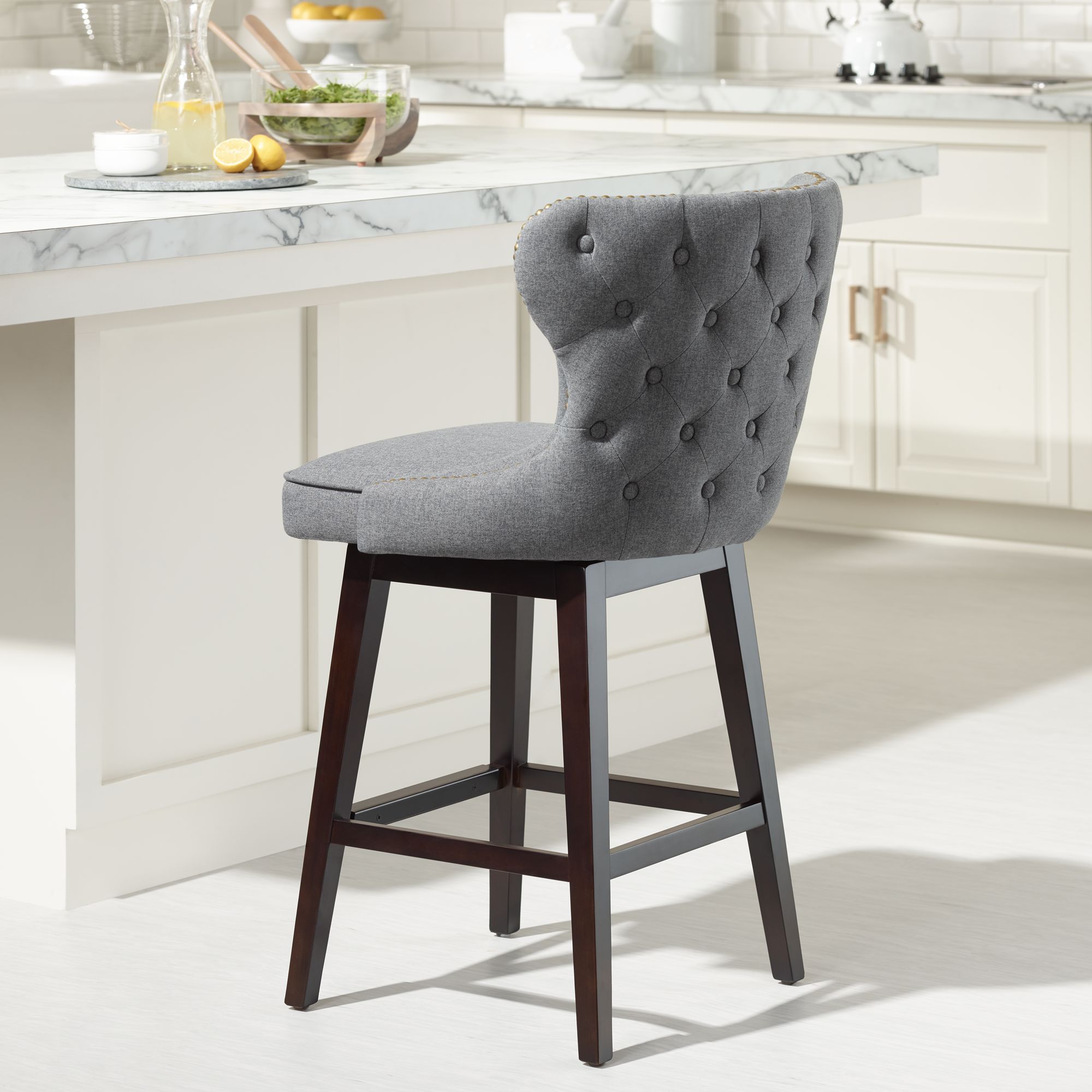 gray swivel counter height stools