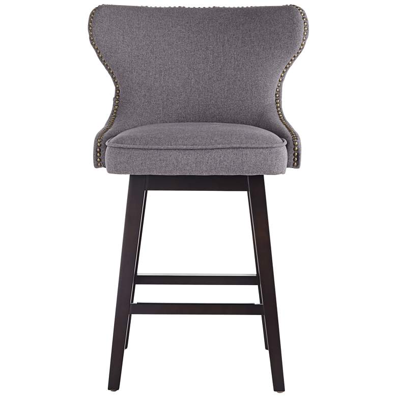 Image 7 Ariana 25 1/2 inch Dark Gray Fabric Swivel Counter Stool more views