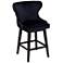 Ariana 25 1/2" Silver Trimmed Navy Blue Swivel Counter Stool
