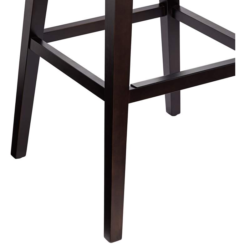 Image 7 Ariana 29 1/2" Brass Trimmed Navy Blue Swivel Bar Stool more views