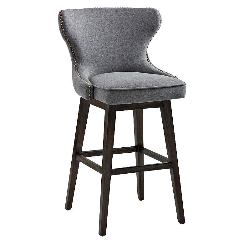 Image 2 Ariana 29 1/2" Dark Gray Fabric Swivel Barstool