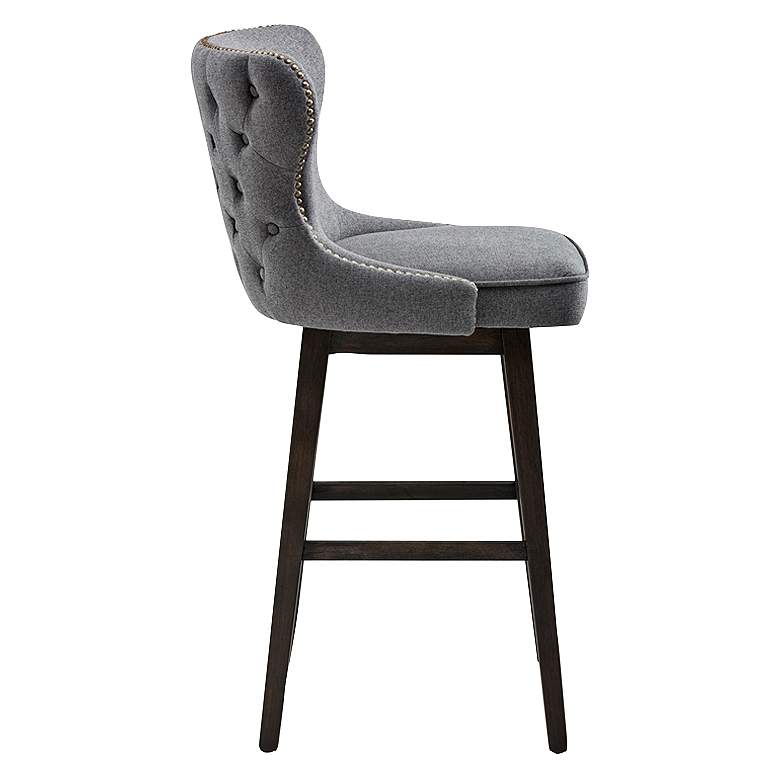 Image 5 Ariana 29 1/2 inch Dark Gray Fabric Swivel Barstool more views