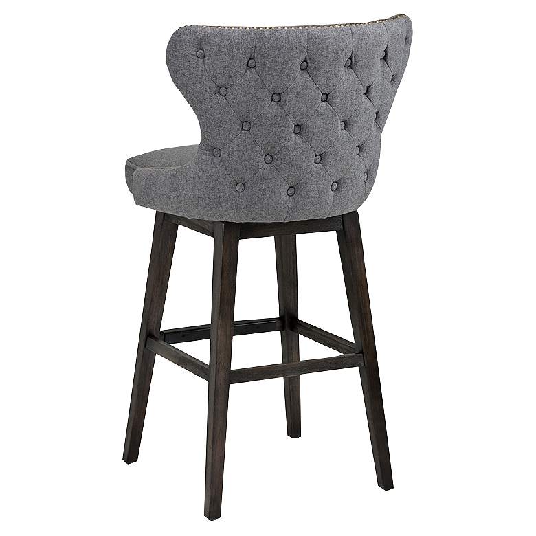 Image 6 Ariana 29 1/2 inch Dark Gray Fabric Swivel Barstool more views