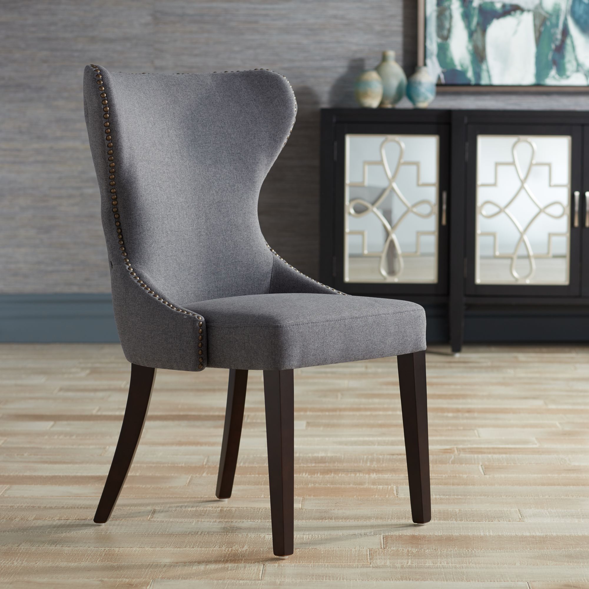 Ariana Dark Gray Fabric Dining Chair