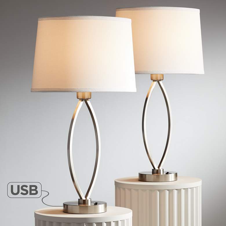 Image 1 Ariana Ellipse Table Lamps Set of 2 with USB Ports