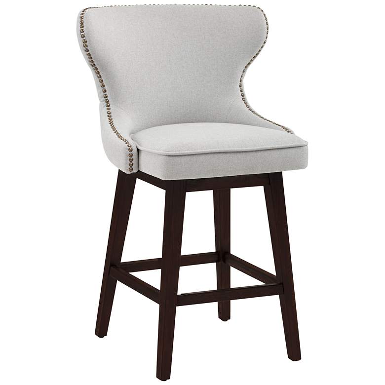 Image 3 Ariana Light Gray Fabric 25 1/2 inch Swivel Counter Stool