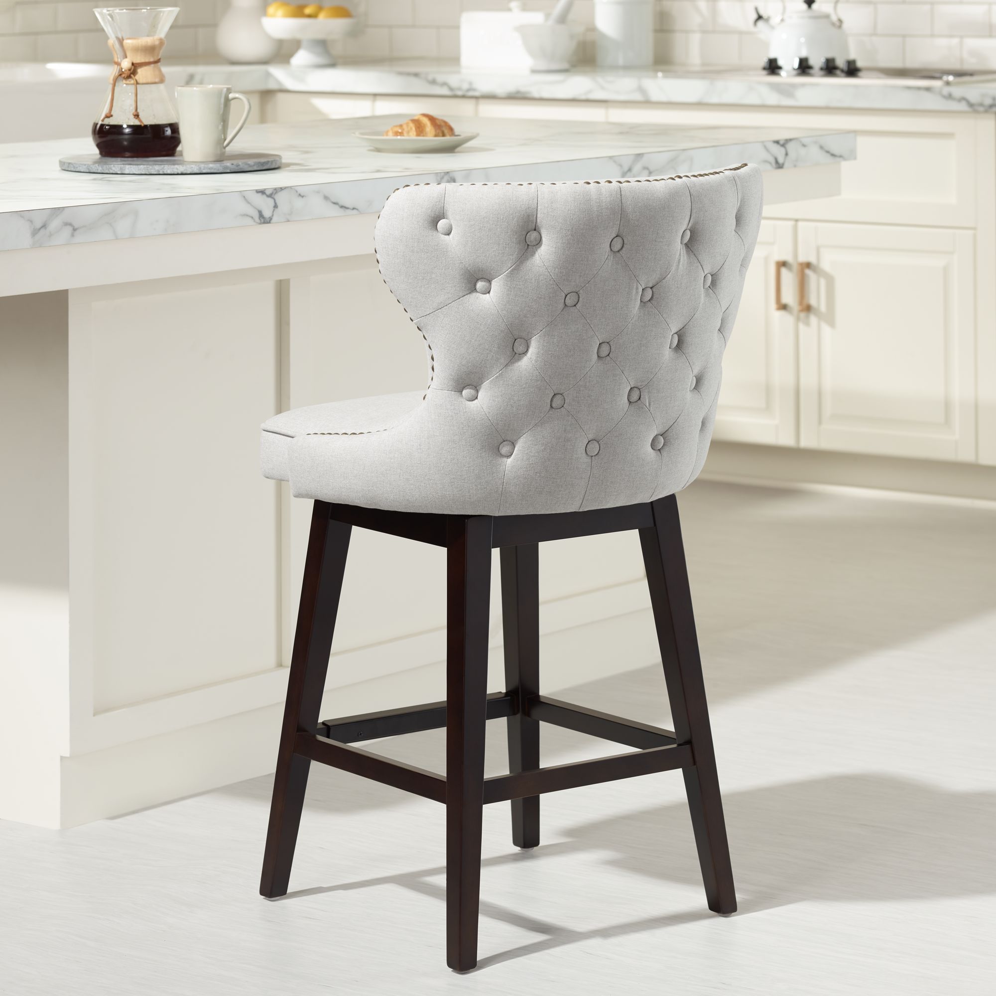 grey bar stools swivel