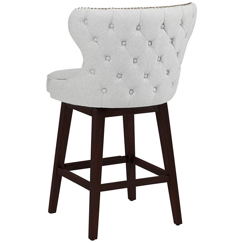 Image 7 Ariana Light Gray Fabric 25 1/2 inch Swivel Counter Stool more views