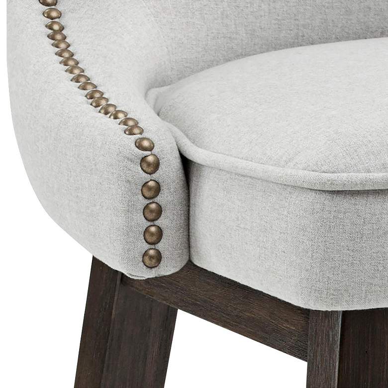 Image 3 Ariana Light Gray Fabric 29 1/2 inch Swivel Barstool more views