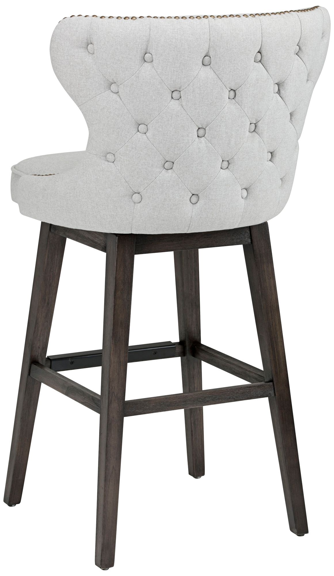 gray tufted swivel bar stools