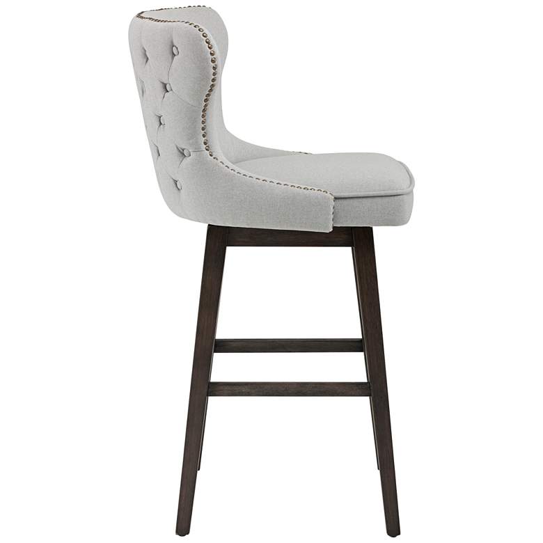 Image 7 Ariana Light Gray Fabric 29 1/2 inch Swivel Barstool more views