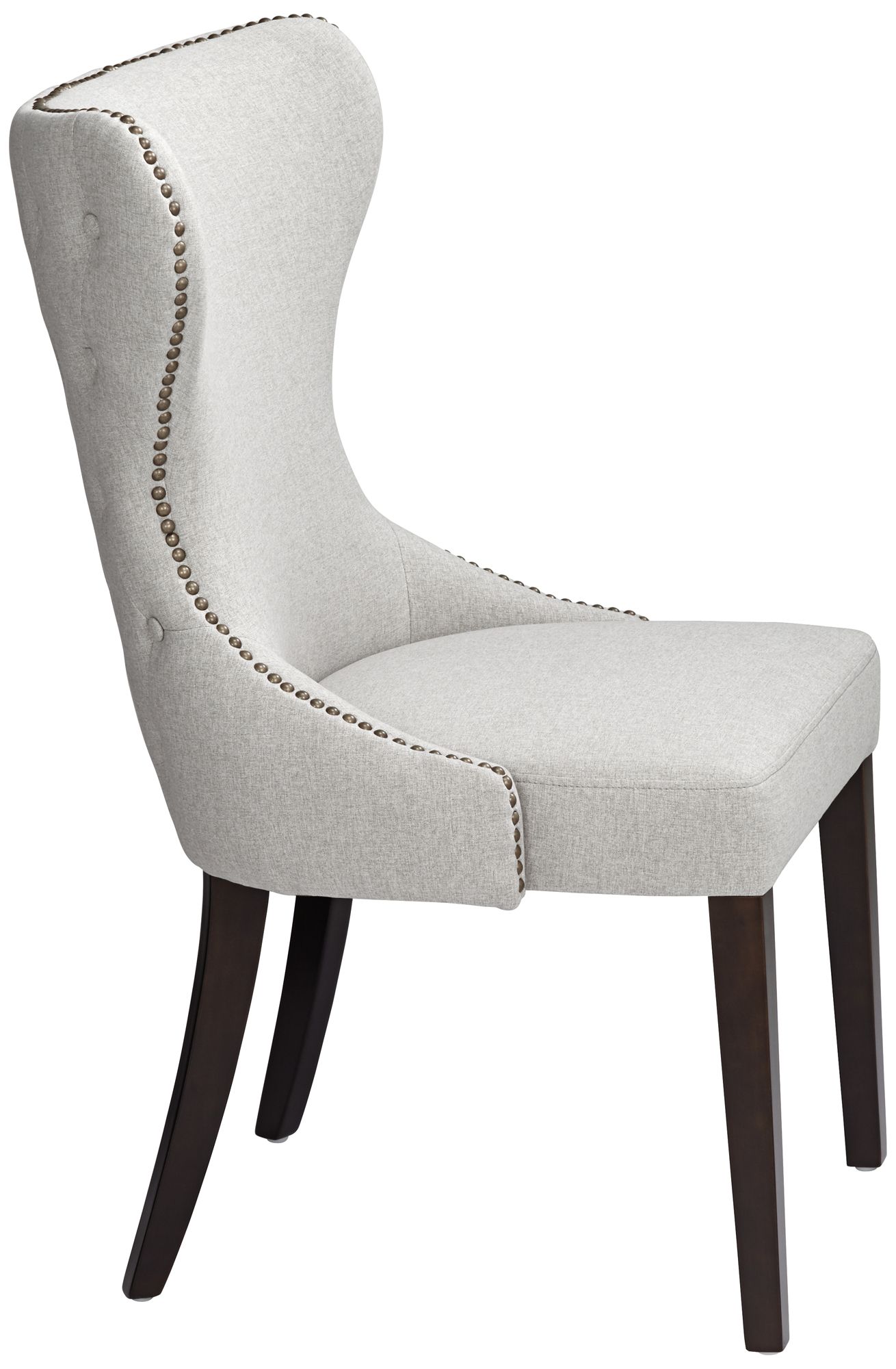 Ariana Light Gray Fabric Tufted Dining Chairs Set of 2 in scene