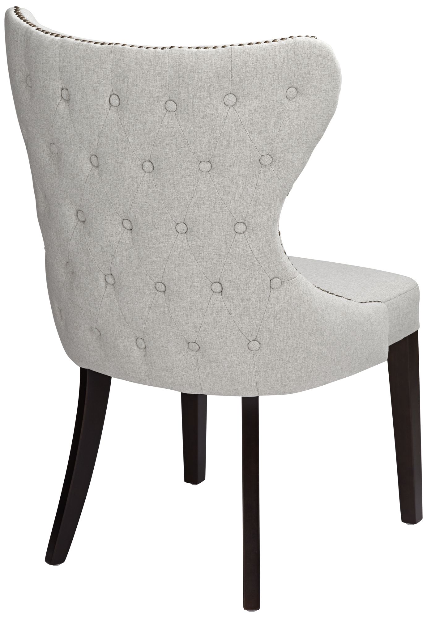 Ariana Light Gray Fabric Tufted Dining Chairs Set of 2 in scene