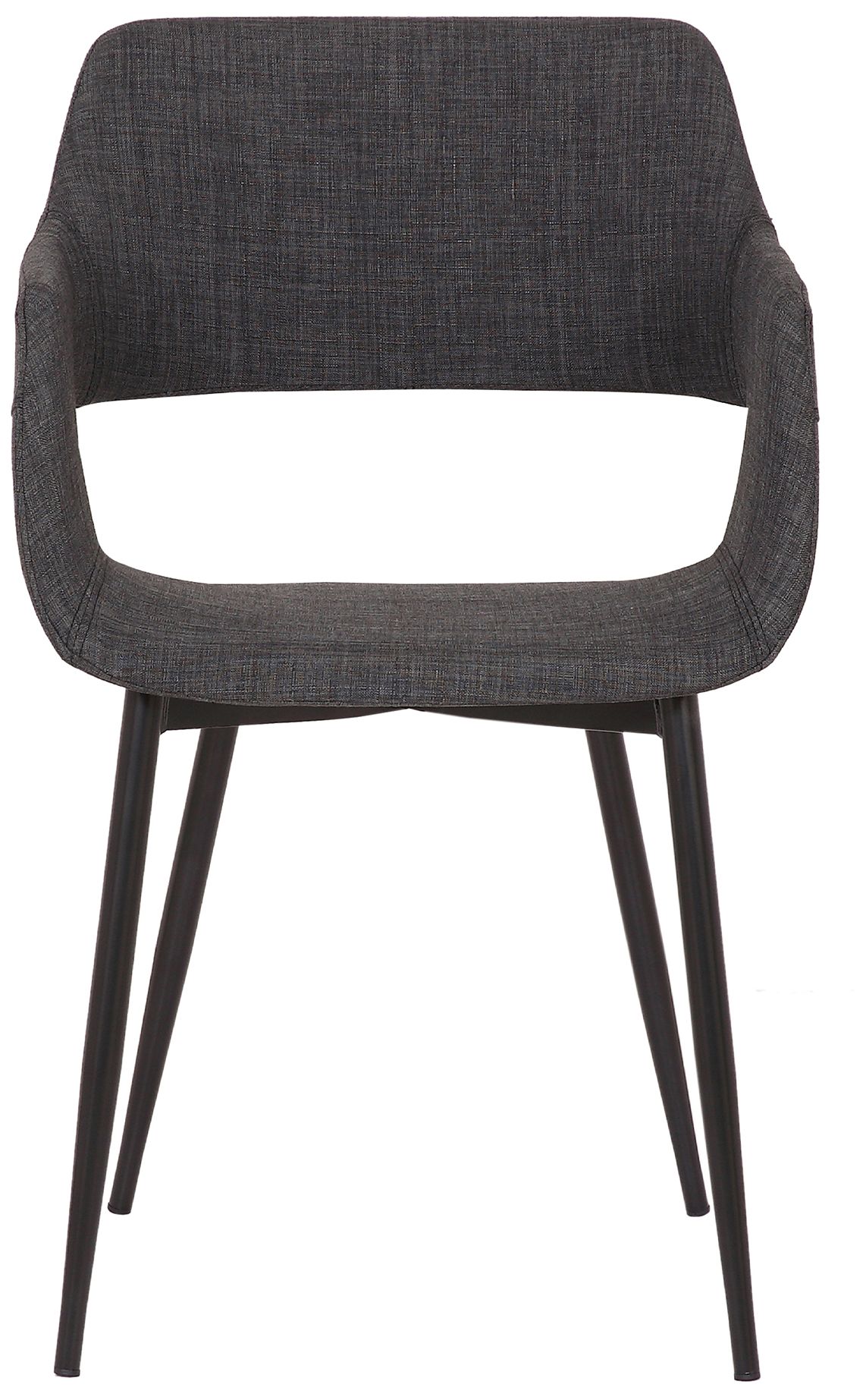 Image 3 Ariana Mid-Century Dining Accent Chair in Gray Upholstery more views