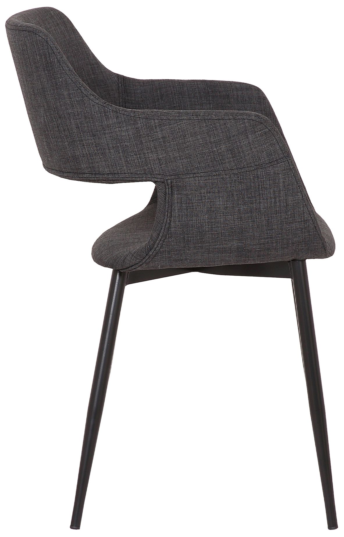 Image 4 Ariana Mid-Century Dining Accent Chair in Gray Upholstery more views