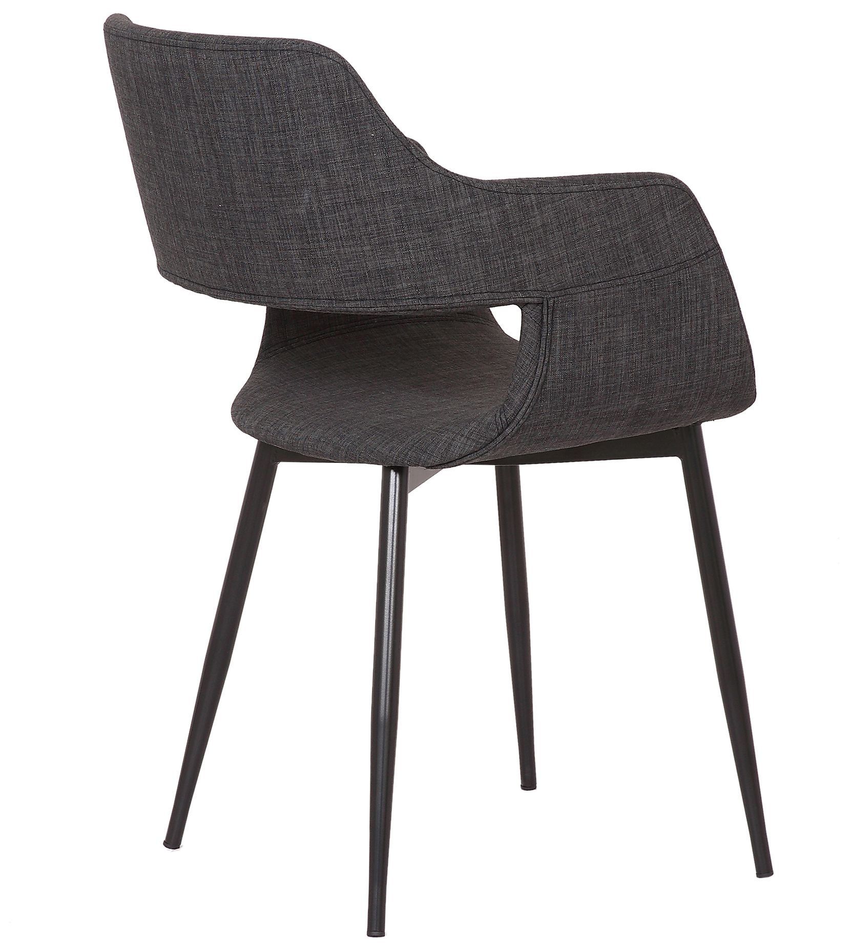 Image 5 Ariana Mid-Century Dining Accent Chair in Gray Upholstery more views